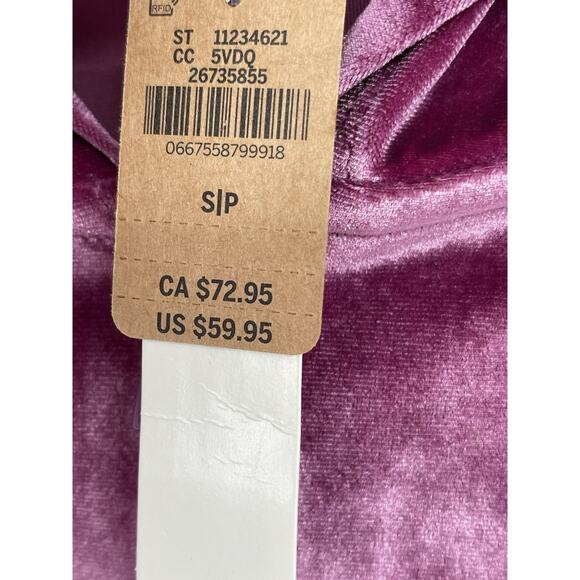 NWT Victoria’s Secret Velour Shine Tracksuit Crop Hoodie Pants Pink Size S XS - Picture 7 of 12